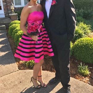 Fushia and Black Sherri Hill size 2